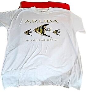 Aruba Dutch Caribbean Tee Shirt white large‎ New